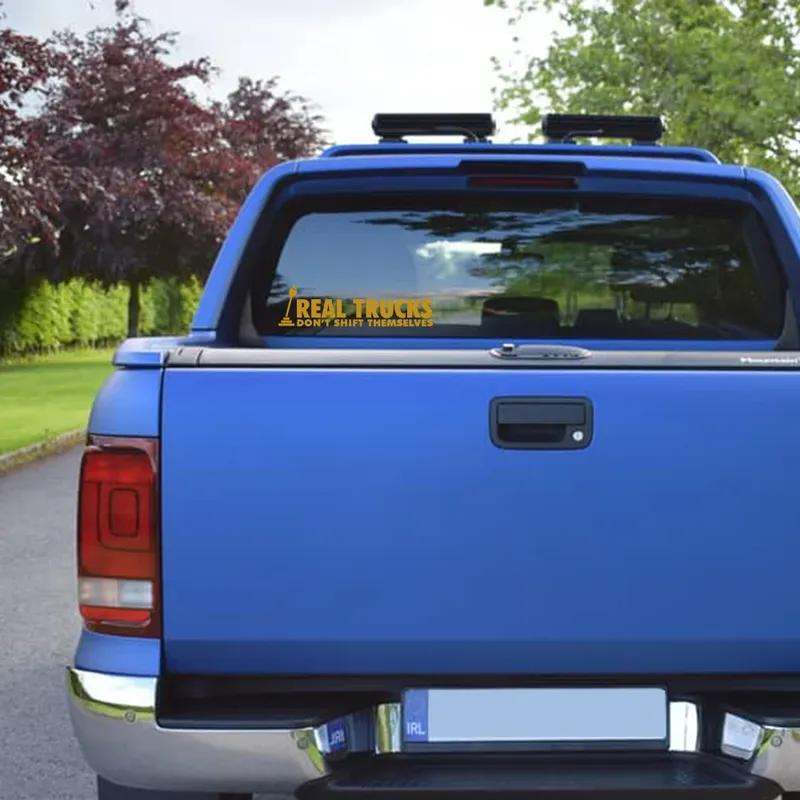 Car Window Sticker Real Trucks Don't Shift Themselves Fit Truck Vinyl Film Decor Decal For Ford F150 Chevrolet Silverado Pickup