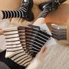 Striped Pile Pile Socks for Women, Mid-calf, Autumn and Winter, Pure Cotton Sweat-absorbing Women's Socks, School-style Retro Socks, Cotton Socks