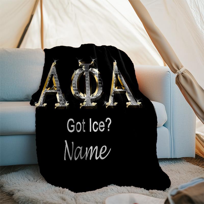 Personalized Custom Name Blanket - Alpha Phi Alpha Print Design,Blanket for Sofa,Bed,Travel,Camping - Soft and Warm, Great Gift