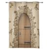 Door Stone and Brick Vintage Window Curtain Drapes Home Decor Living Room Spaces Curtains Kids Room Cortinas Wooden Brown For Kitchen Spaces Bedroom