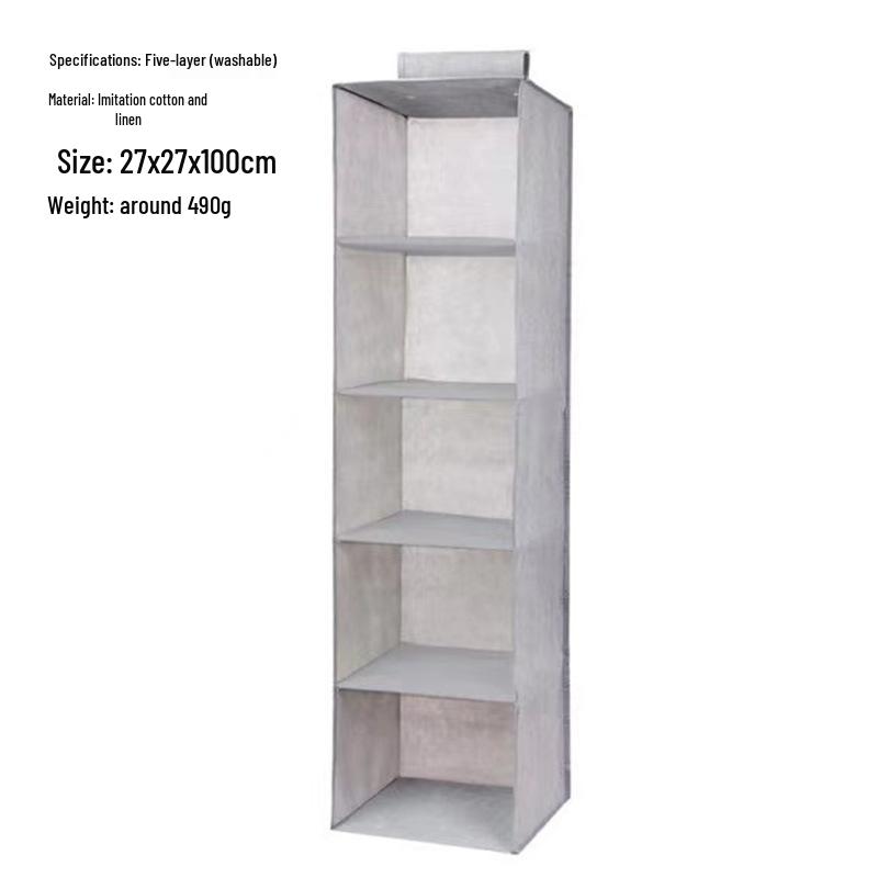 Multi-layer Hanging Wardrobe Organizer, Non-woven Folding Fabric Storage Bags for Clothes and Sundries