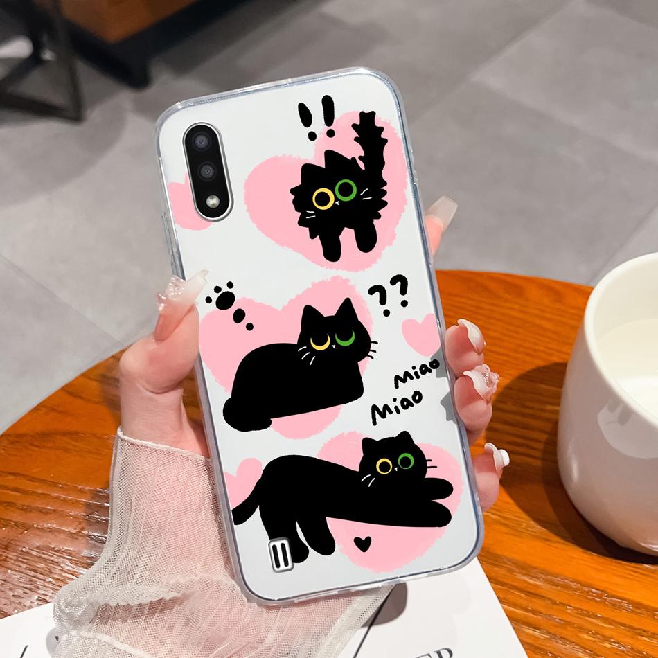 For Samsung Galaxy A01 M01 Core Case Gradient Flowers Soft TPU Silicone Phone Cases For Samsung A 01 M 01 Protective Back Cover