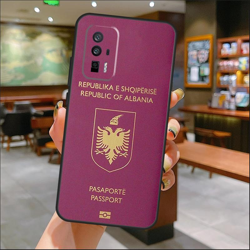Albania Passport Case For Xiaomi 14 Ultra 15 13 11T 12T 13T 14T Pro POCO X7 Pro X3 X5 X6 M6 F5 F6 Pro Cover