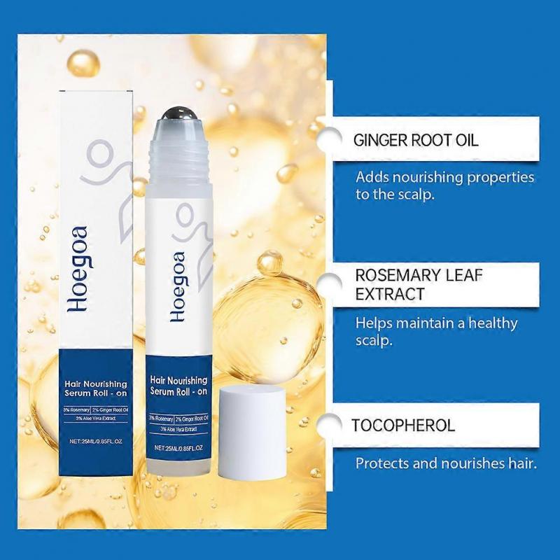 Hair Growth Serum for Women Thinning Hair Rosemary Ginger Extract Anti-Hair Loss Roller Ball Essence for All Hair Types