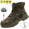 Men'S Steel Toe Boots Anti-Puncture Safety Shoes Lightweight Comfortable Work Boots For Outdoor Workshop Durable Industrial Shoe