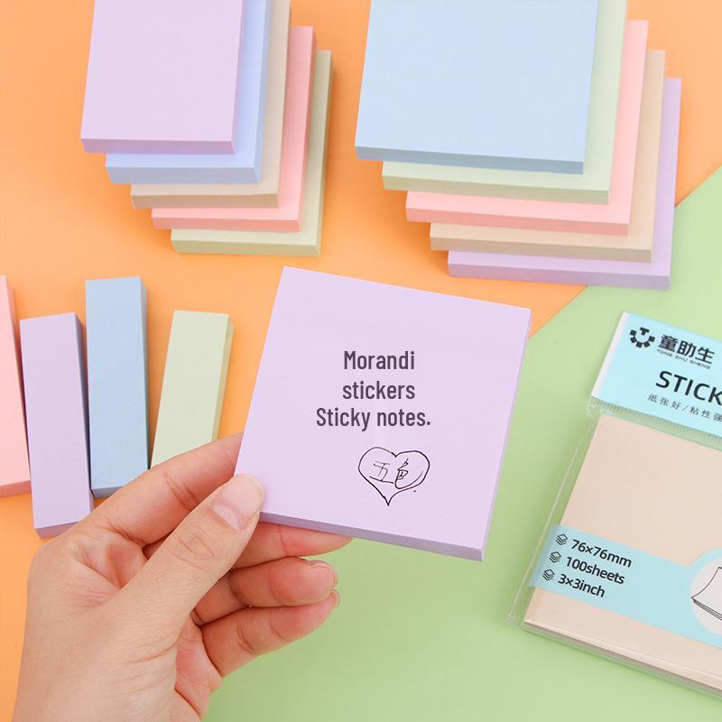 Morandi Color Tearable Sticky Notes, Student Stationery Index Tabs & Memo Pads