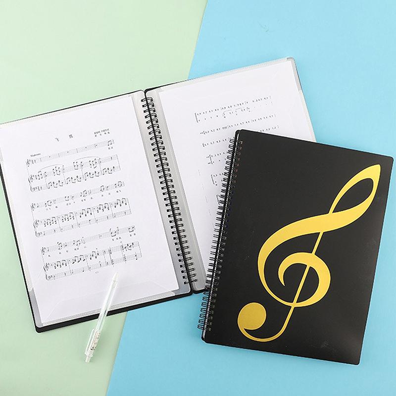 Flexible 20 Pages Piano Music Score Folder A4 Music Book Clip Sheet Note Folder Piano Paper Sheets Music Binder For Practice