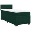Box Spring Bed with Mattress Dark Green 90x200 Cm Velvet