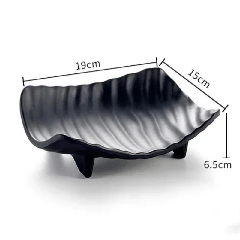 Western Steak Salad Dessert Plate Personality Creative Resistance To Fall Snack Food Grade Plastic Black Frosted Tableware