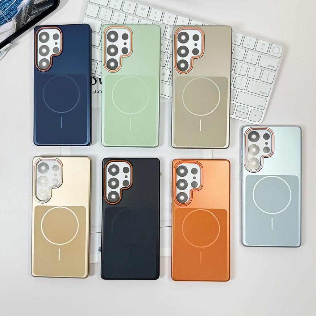 Soft fine ring magnetic suction for Samsung S26ultra matte mobile phone case S24PLUS skin feeling PC protective case S25