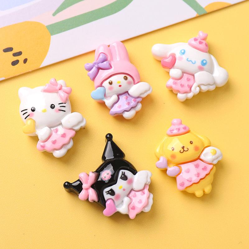 10 Pcs New Mini Kawaii Cartoon Animal Kitten Puppy Rabbit Series Resin Scrapbook Diy Jewelry Gift Hairpin Accessories A21