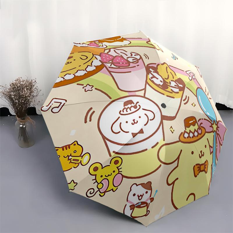 1pc Purr-fectly Cute Dessert-Themed Automatic Folding Umbrella with 8-Bone Iron Frame, Perfect for Fans, Travelers, Everyday Use, and Festive Gifts!Q0