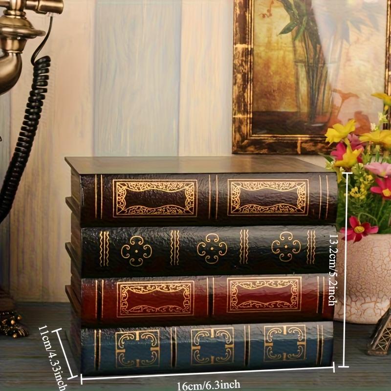 Retro Style Wooden Book-Shaped Storage Box | With Lid & Stackable Design, Exquisite Book Appearance - Desktop Storage Essential