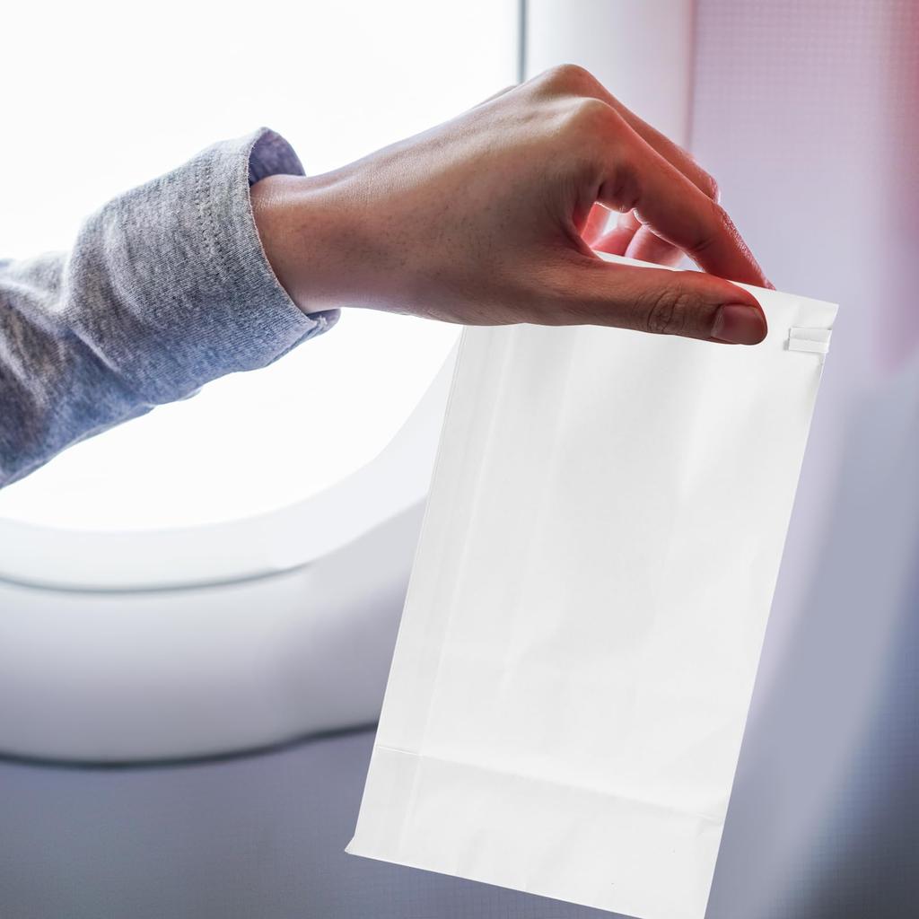 POPETPOP Disposable Vomit Bags, Portable Vomit Bags, for Airplane & Travel Sickness, Morning Sickness, and Pregnancy, 25-Pack