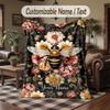 Beauty Fragrance Collage Theme Throw Blanket Custom Name Text Personalized Blanket Soft Cozy Blanket for Home Sofa Bed