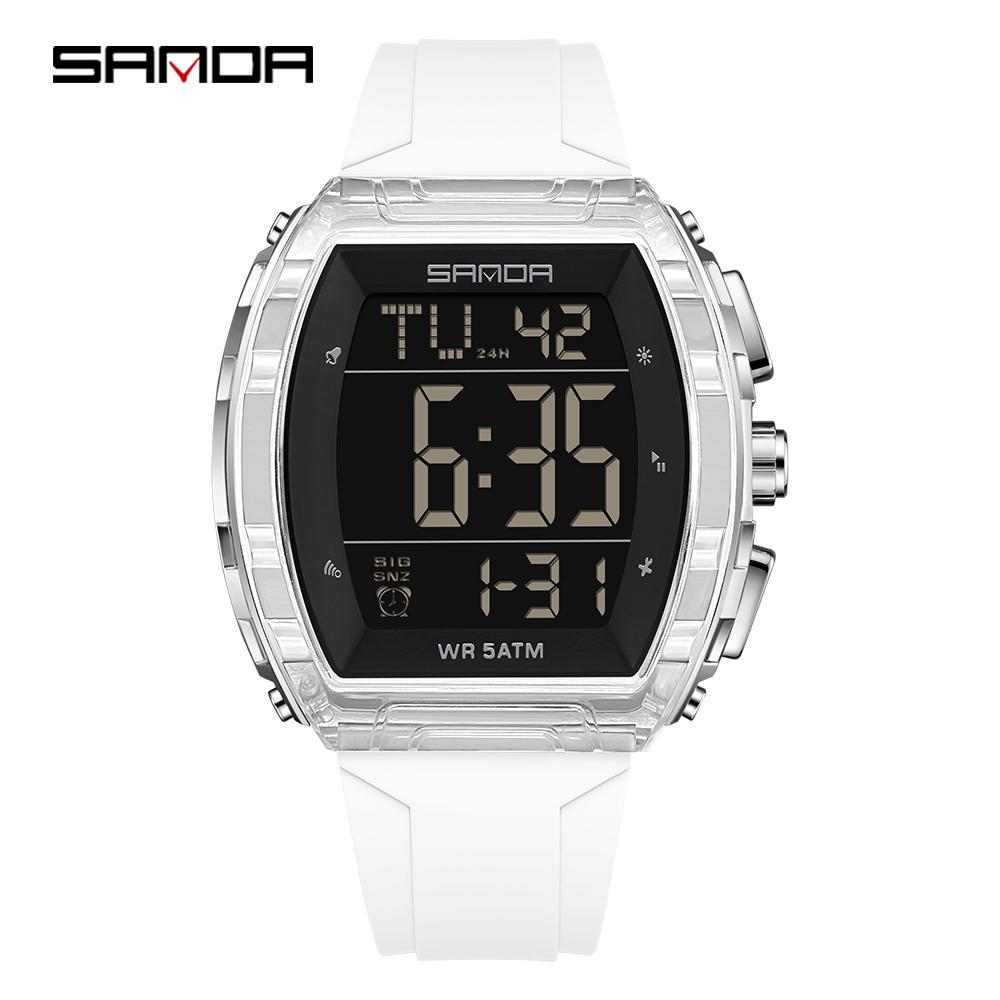 SANDA New 6286 Men's Electronic Watch Wine Barrel Shaped Multifunctional Waterproof LED Men's Electronic Watch