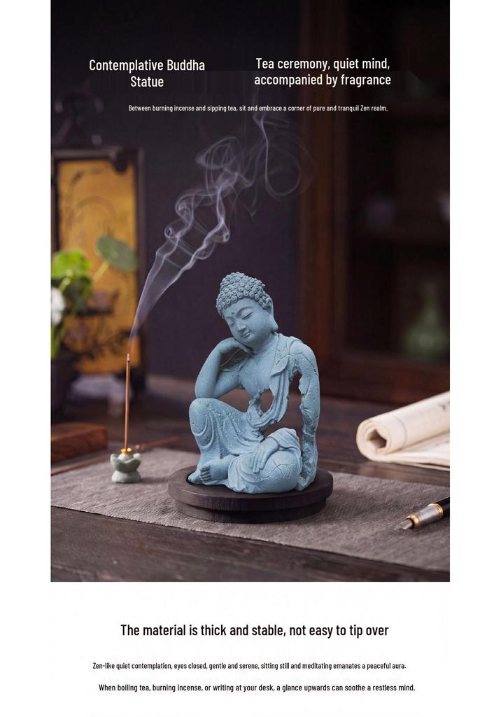 Elegant Wabi-Sabi Buddha Ornament: Artistic Hollowed-Out Tabletop Decor for Tea Table, Entrance, or Fish Tank Landscaping