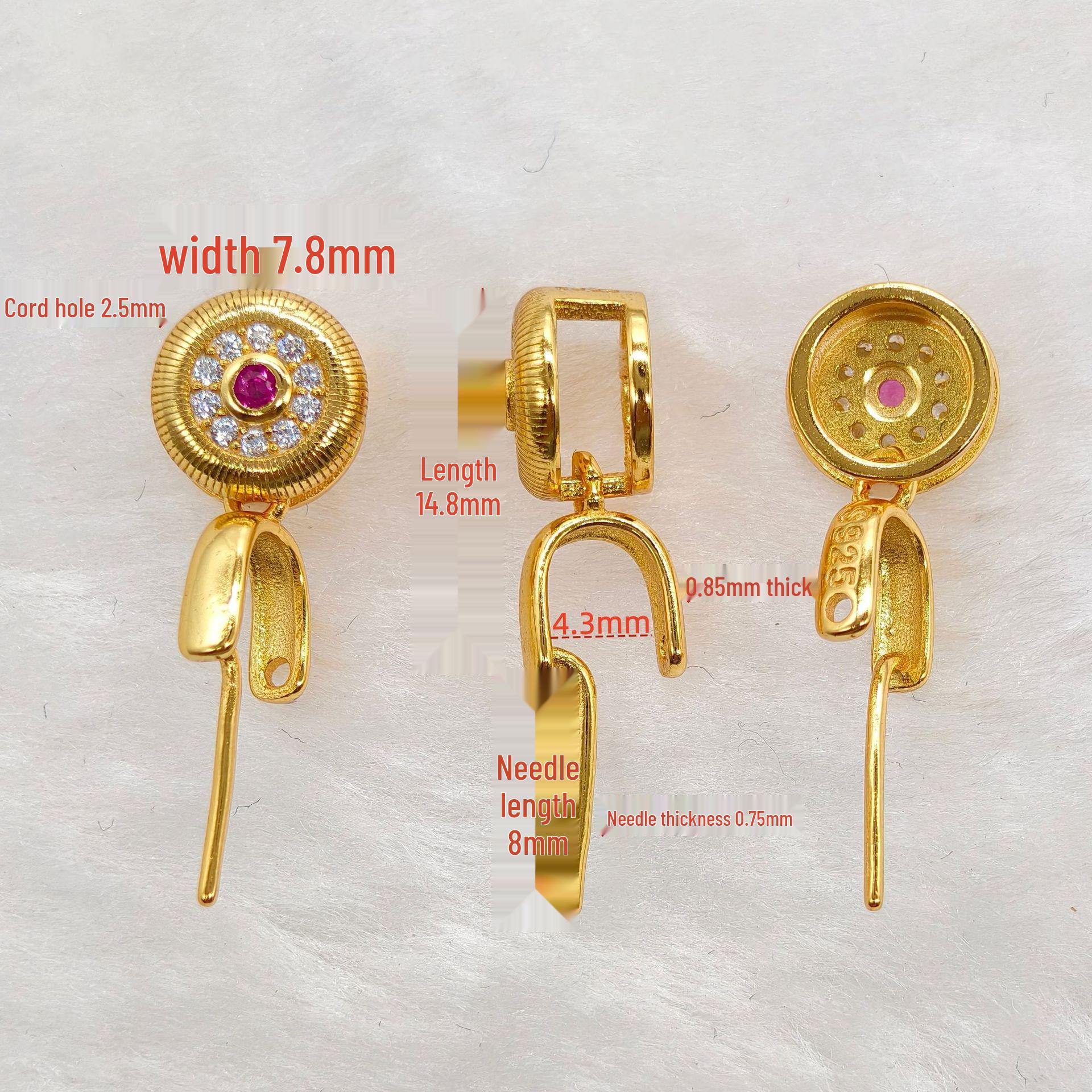 2025 S925 Sterling Silver Jade Buddha Pendant with Large Agate Guanyin Buckle золотой