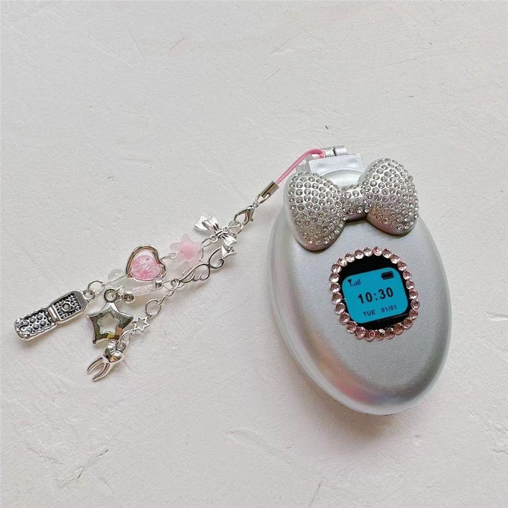 Flip Phone Make-up Mirror Millennium Style Y2k Pendant Plastic Air Cushion Comb Women Girls