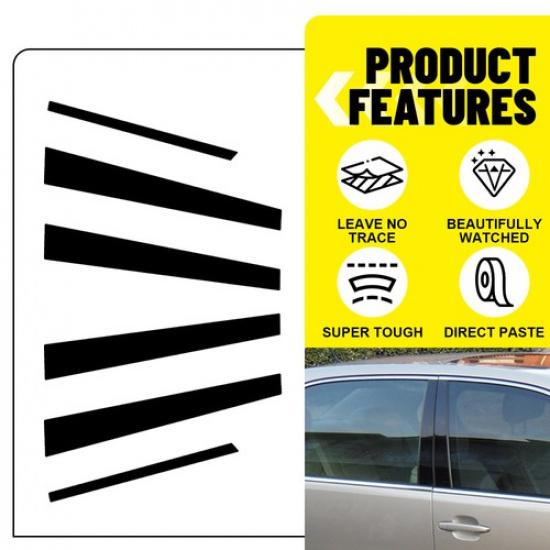 6X Glossy Black Pillar Post Door Trim Cover for Lexus LS430 2001 2002 03-2006 EV