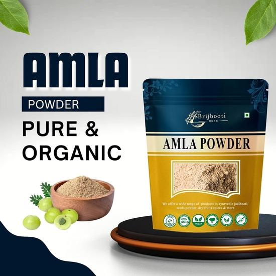 Brijbooti Amla-Pulver für Haarmasken & Packungen (250 g) | Indische Stachelbeere | für Haare, Haut, zum Essen und Trinken | Rein und Natürlich |
