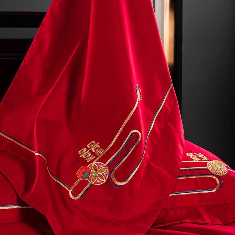 Hengyuanxiang Dragon Phoenix Wedding Bedding Set