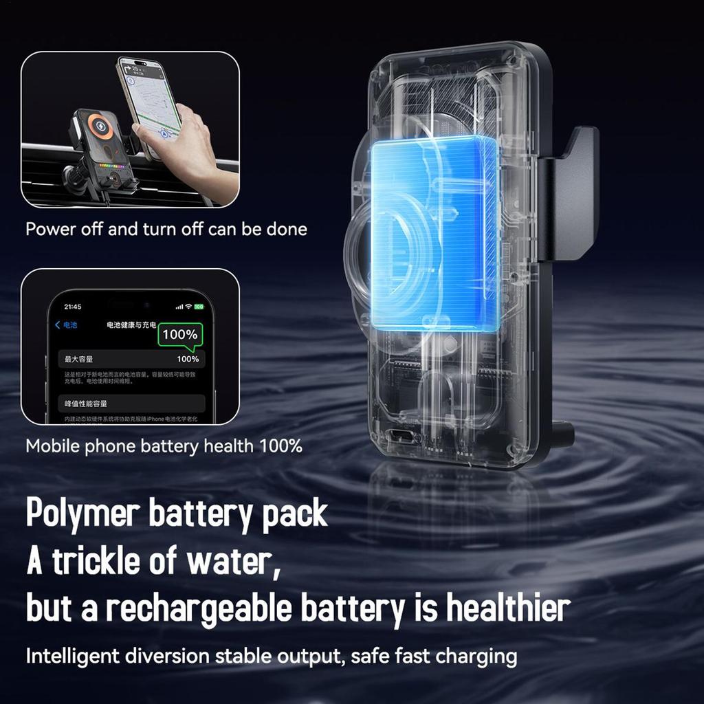 Wireless Car Charger Stand 15W Fast Charging Air Vent Cradles Auto Clamping Car Phone Holder for Music Control Video Streaming