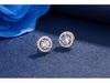Korean Full Pave Zircon Hypoallergenic Round Stud Earrings