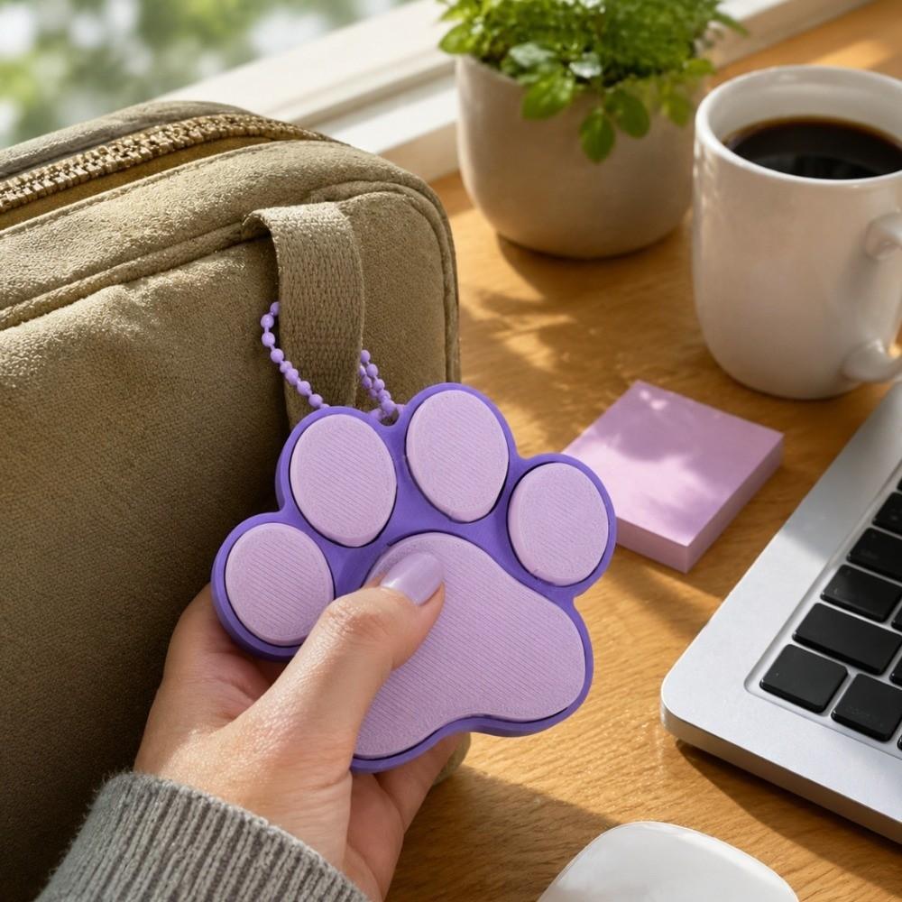 Keyboard-style Dog Cat Paw Clicker Keychain 3D Printed Decompression Button Toy  Car Pendant