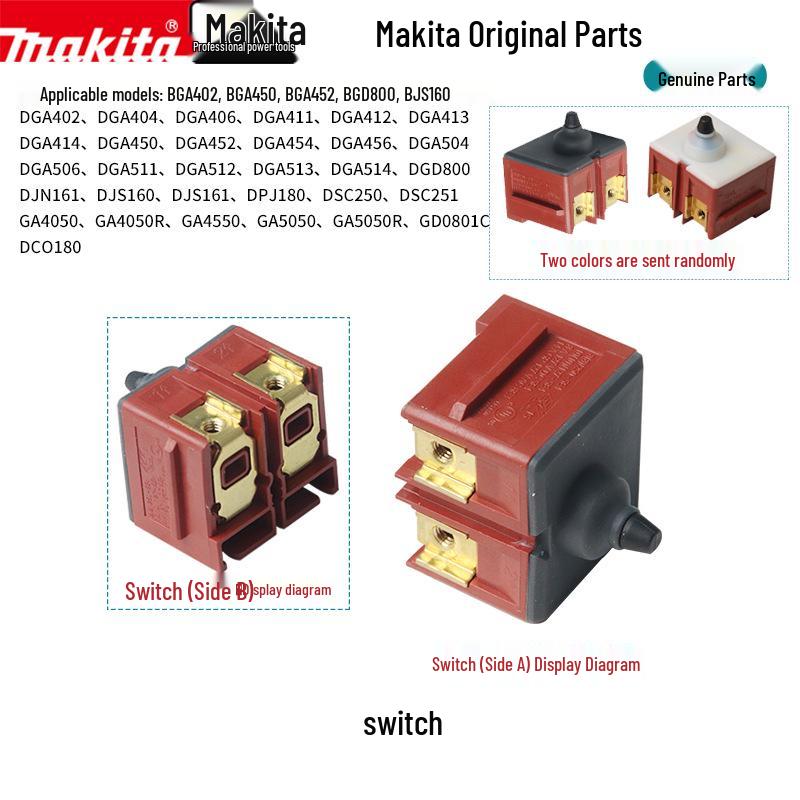 

Запчастини для кутової шліфувальної машини Makita DGA504: Ротор, Статор, Контролер, Корпус перемикача, Натискна пластина, Редуктор