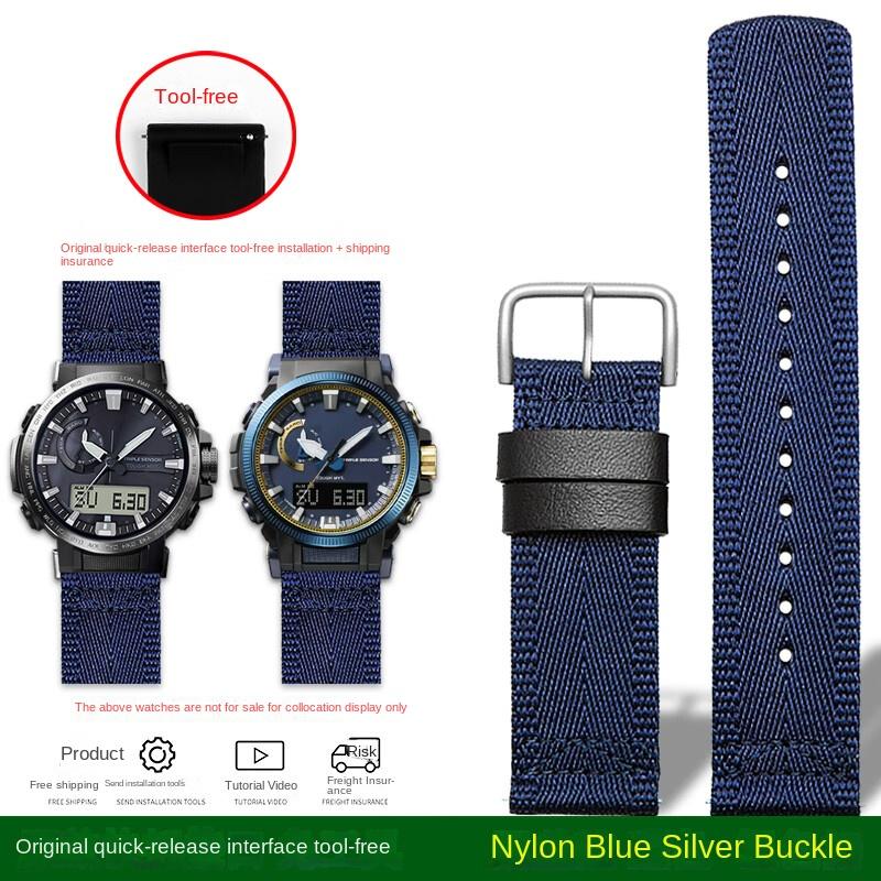 

For Casio PRW-60Y/50Y/70Y/30 series Strap PROTREK Mountaineering Watch PRW-60Y PRW-50Y PRW-70Y Nylon canvas watch strap 23mm 23mm