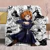 Koc Flanelowy Anime Jujutsu Kaisen - Miękki Ciepły Idealny na Kanapę, Pościel Kemping Podróże Biuro Wystrój Domu -QJY