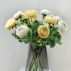 Lotus Peony Silk Flower Arrangement - 2-Head Artificial Ranunculus for Wedding Decoration