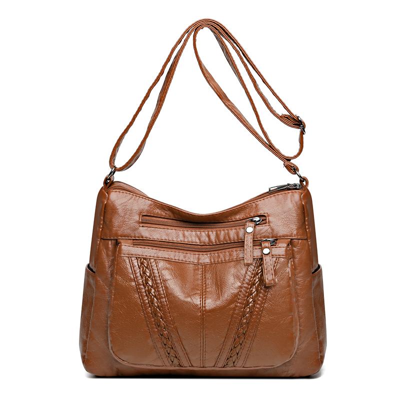 

Retro High Quality Women s Shoulder Bag New Multi Pocket Large Capacity Girl Crossbody Bag High Quality Wallet and Shopping Bags коричневый