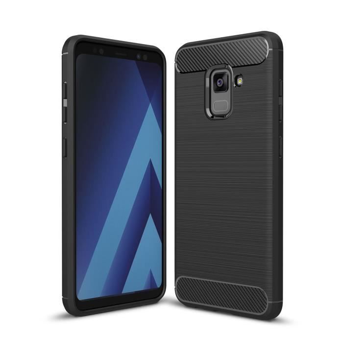 Cover Samsung Galaxy A7 2018 Custodia Fibra di carbonio TPU Resiliente Copertura Protettiva Per Samsung Galaxy A7 2018 - Nero