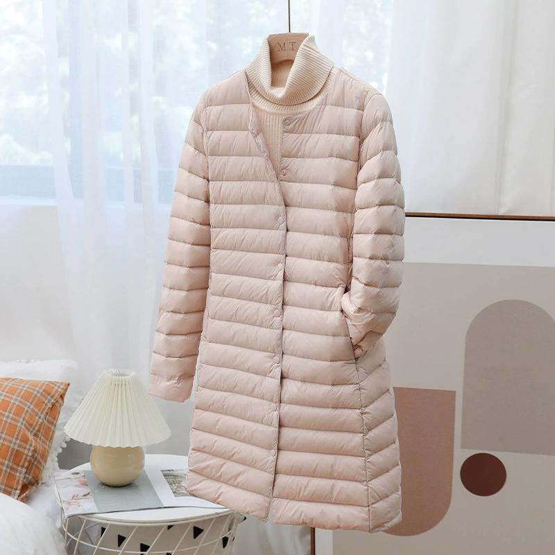 Women Winter Coats Autumn Winter O-Neck Female Thin Duck Down Jackets Portable Windproof Puffer Parkas