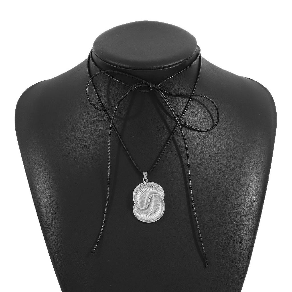 European and American Fashion Simple Design Retro Geometric Alloy Earrings, Personalized Spiral Texture Ring Necklace