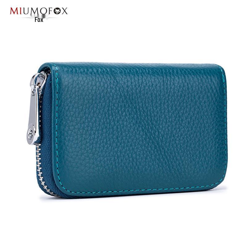 Portafoglio porta carte in vera pelle RFID da uomo e da donna - a soffietto con 12 scomparti, antimagnetico