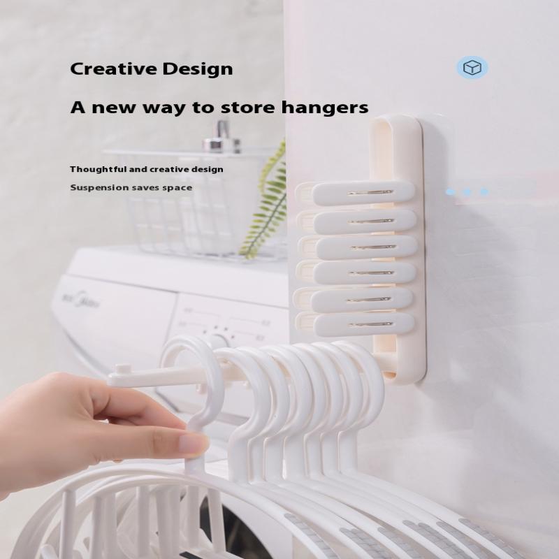 Folding Hanger Storage Rack No Punching Wall Hanging Home Balcony Dormitory Wardrobe Drying Rack Clothespin Collector