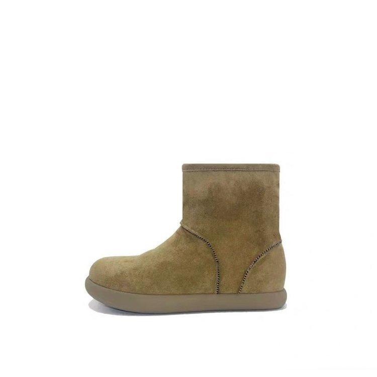 

Small potato Birkenstocks winter velvet warm snow boots thick-soled non-slip short boots cotton shoes heightening boots 39 хакі