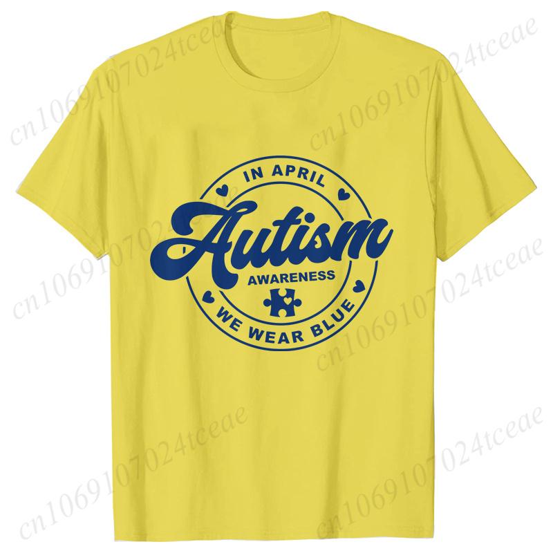 Basic Clothing Unisex Clothes Autism Awareness Print T Shirt Trend Summer Tops Fashion Short Sleeve Tees Autism Graphic Tshirt