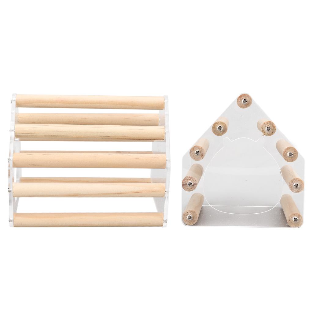 Pet Hamster Wooden House Small Pet Cage Hideout Hut for Hamster Golden Silk BearSmall