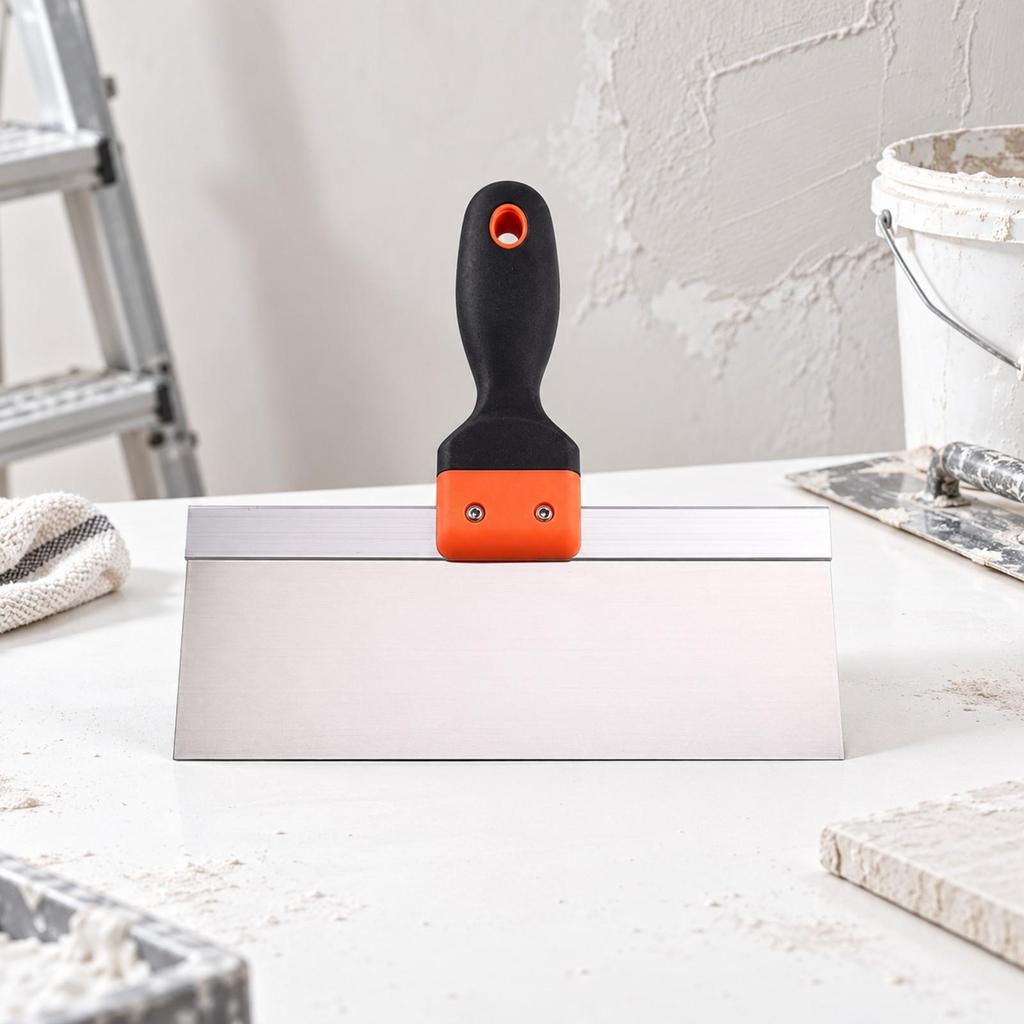 Putty Knife with Smoothing Tool and Work Gloves Reinforced Stainless Steel NonSlip Grip