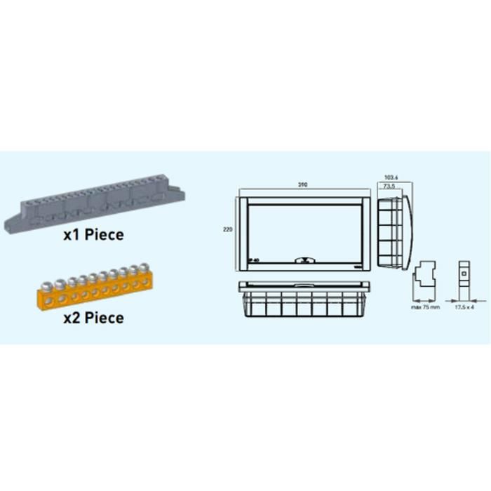 Tableau nu encastrable 18 modules Panasonic porte opaque
