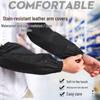 Black PU Waterproof Arm Sleeves for Men & Women - Long Leather Sleeve Covers, Oil-Resistant for Autumn/Winter