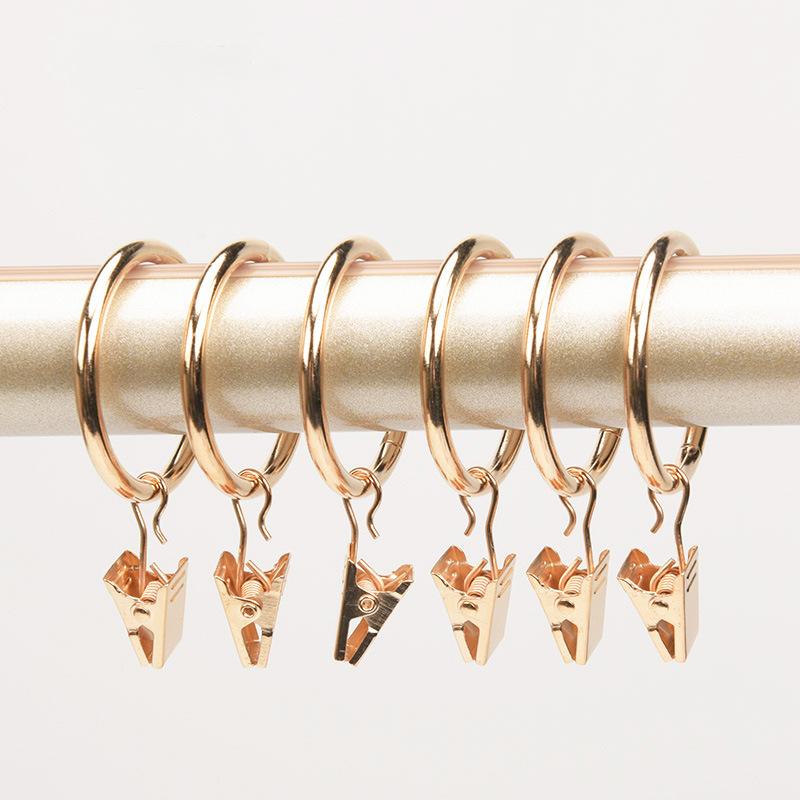 20 Pack Curtain Rings with Clips, Drapery Clips with Rings, Drapes Rings 1.26 In Interior Diameter, Fits Up To 1 In Curtain Rod