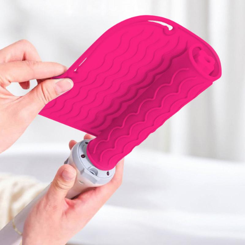 Multifunktionale hitzebeständige Silikonunterlage Isoliermatte für Haarglätter, Lockenstab, Lockenwickler, Glätteisen