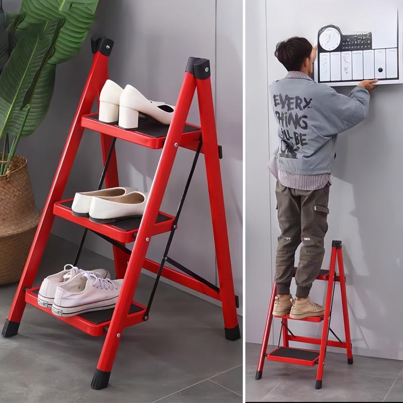 Foldable Step Stool Indoor Multi-Purpose Anti-Slip Safety Ladder 2/3 Step Household Compact Lightweight Space-Saving Design