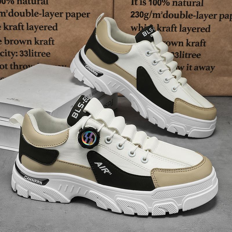 Men's shoes autumn new outdoor breathable low-top wear-resistant rotary buckle tooling shoes casual sports trendy shoes