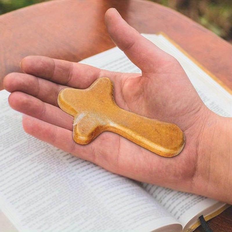 5Pcs Wooden Cross, Handmade Wooden Pendant, Wooden Handicraft, Pine Wood, Hand-held Cross